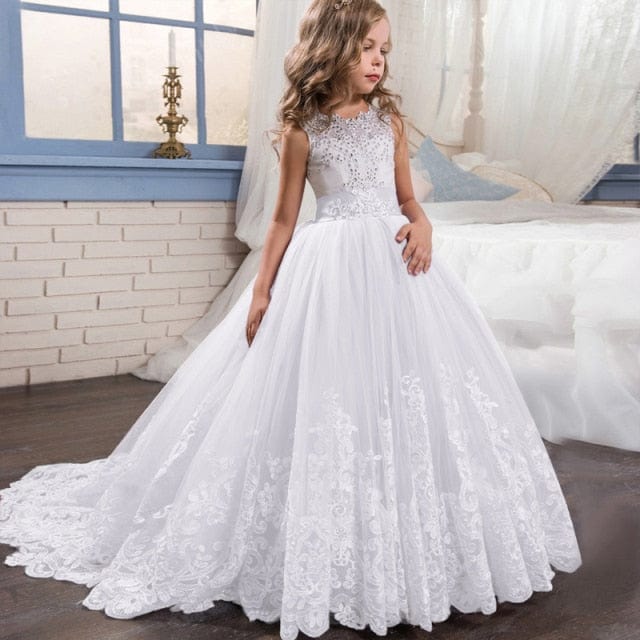 Girls Long Bridesmaid Dress