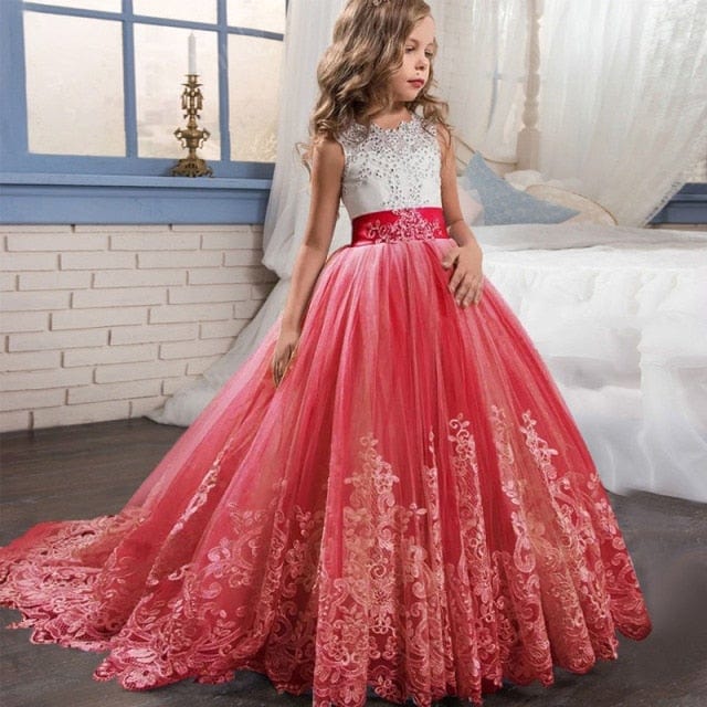 Girls Long Bridesmaid Dress