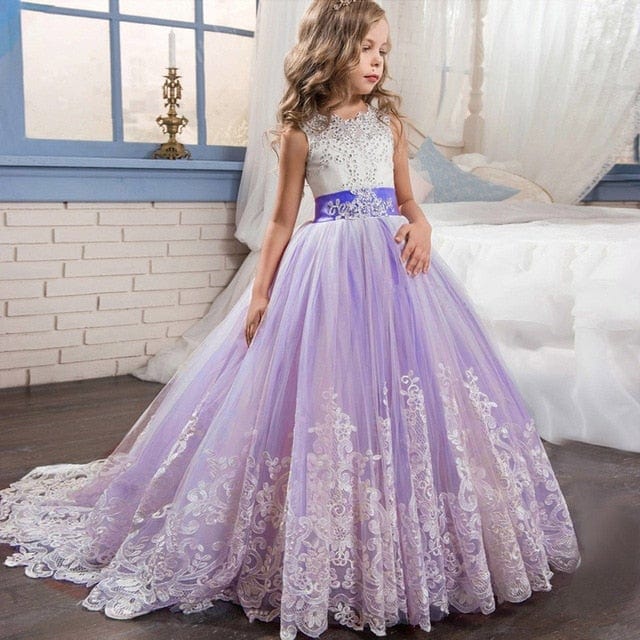 Girls Long Bridesmaid Dress