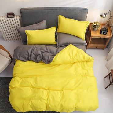 Classic Yellow Duvet Cover With Matching Pillowcase(s) set 3/4PCs - east2cart.uk