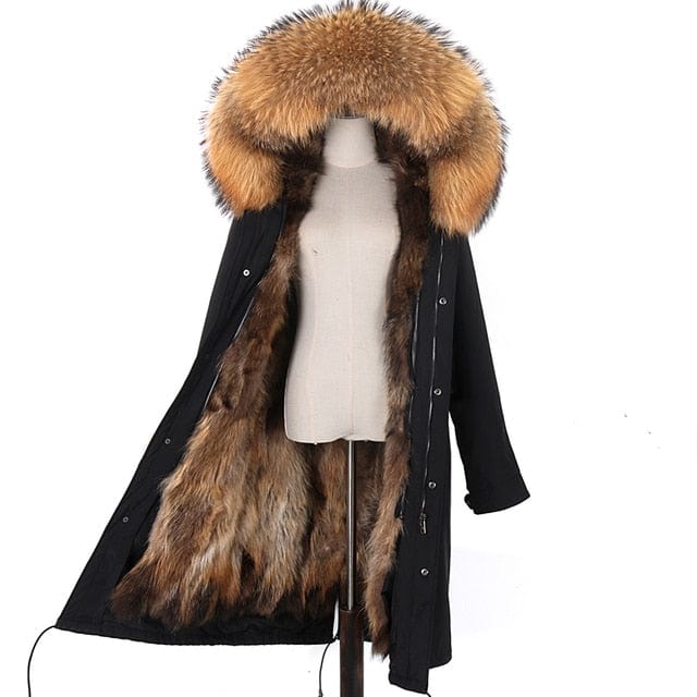 Long Parka Real Fur Winter Coat