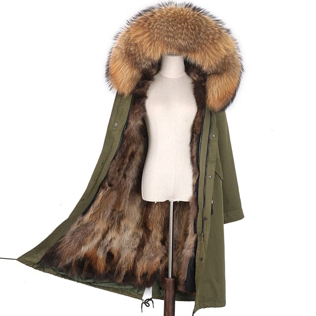 Long Parka Real Fur Winter Coat