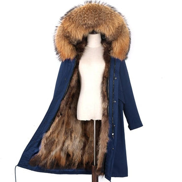 Long Parka Real Fur Winter Coat