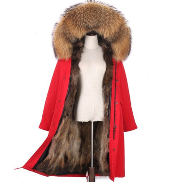 Long Parka Real Fur Winter Coat