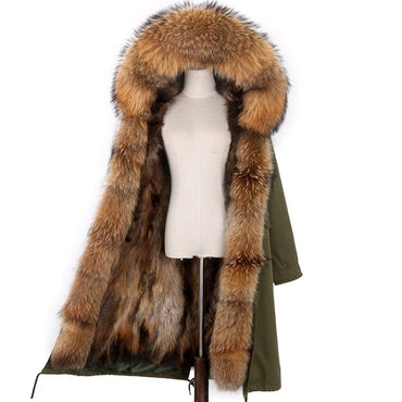 Long Parka Real Fur Winter Coat