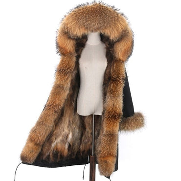 Long Parka Real Fur Winter Coat