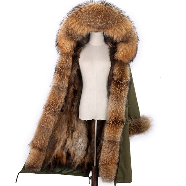 Long Parka Real Fur Winter Coat