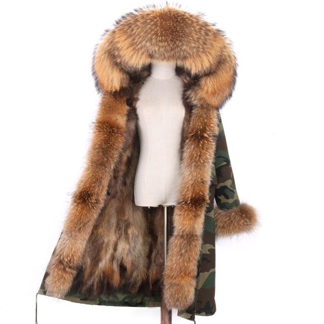 Long Parka Real Fur Winter Coat