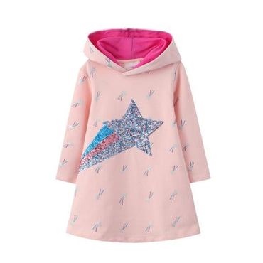 Rainbow Embroidery Girls Hoodie Dress