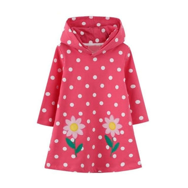 Rainbow Embroidery Girls Hoodie Dress