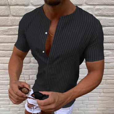 Short Sleeve Striped Casual Shirt