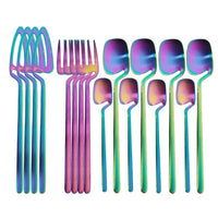 16pcs Black Dinnerware Cutlery Set - east2cart.uk