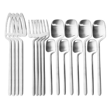 16pcs Black Dinnerware Cutlery Set - east2cart.uk