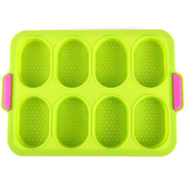 Mini Baguette Baking Tray,Non-Stick Perforated Pan-Bread Crisping Tray,DIY 8Grid Rectangular Bread Baking Mold Bakeware Tools - east2cart.uk