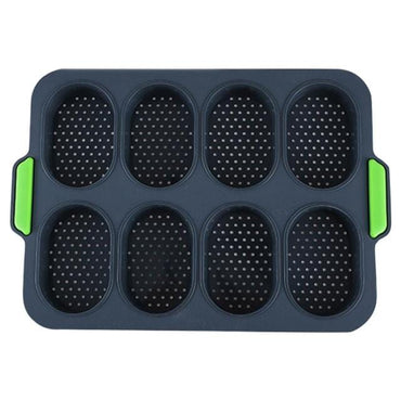 Mini Baguette Baking Tray,Non-Stick Perforated Pan-Bread Crisping Tray,DIY 8Grid Rectangular Bread Baking Mold Bakeware Tools - east2cart.uk