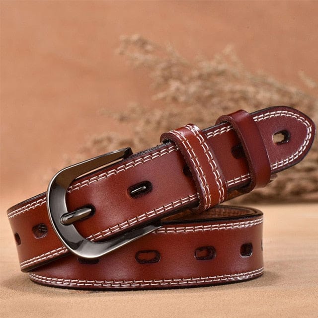 Women Genuine Leather Belt For Female Strap Casual All-match Ladies Adjustable Belts Designer High Quality Brand - east2cart.uk