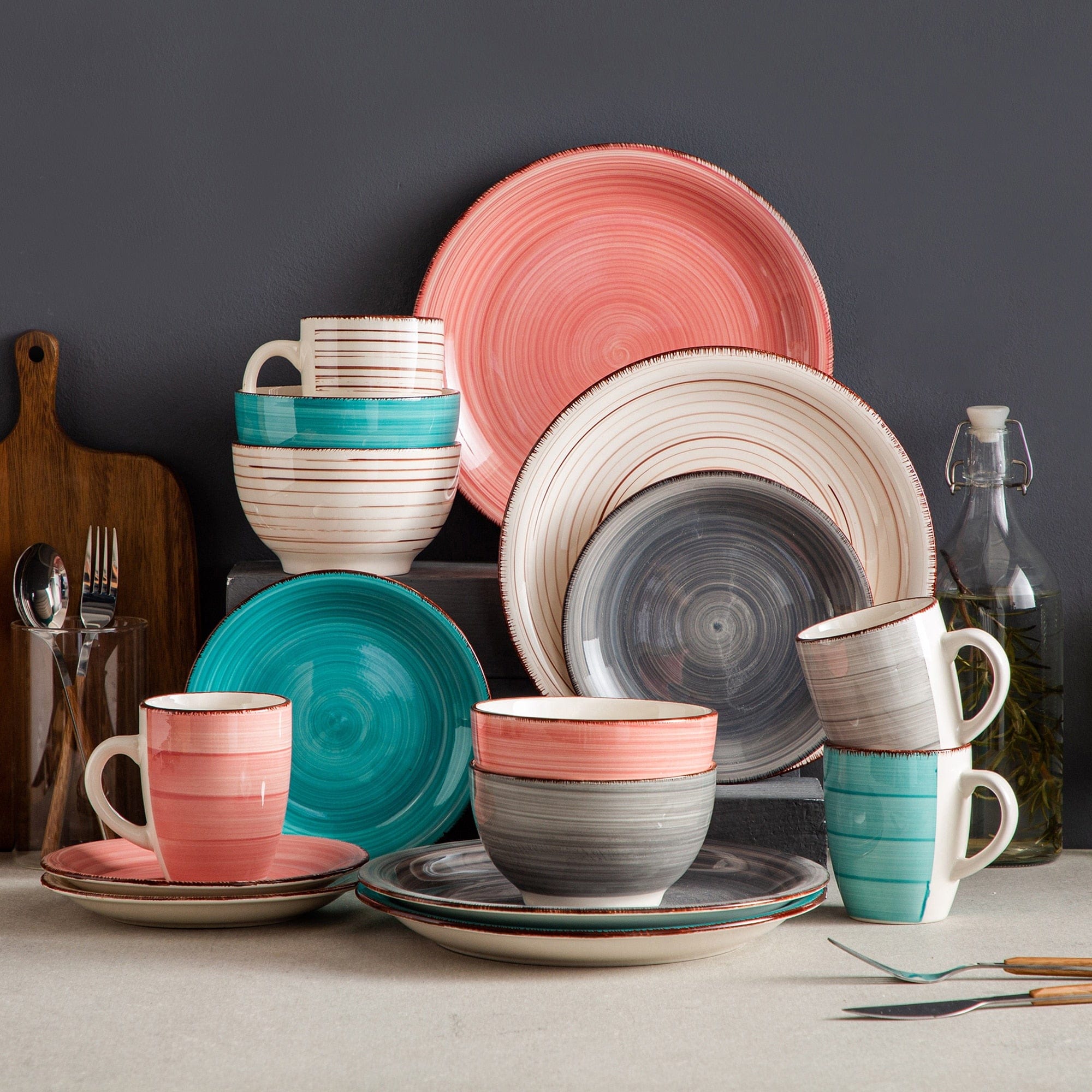 4-Color Porcelain Dinner Set