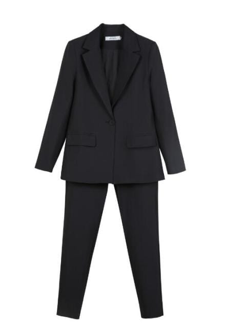 Work Pant Suits OL 2 Piece Set For Women Business Interview Suit Set Uniform Smil Blazer And Pencil Pant Office Lady Suit - east2cart.uk