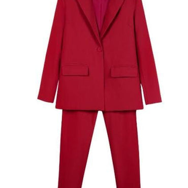 Work Pant Suits OL 2 Piece Set For Women Business Interview Suit Set Uniform Smil Blazer And Pencil Pant Office Lady Suit - east2cart.uk