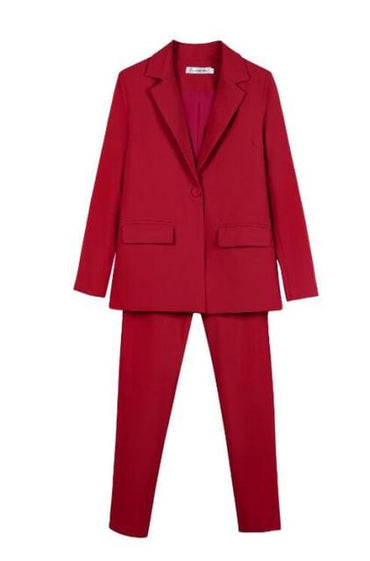 Work Pant Suits OL 2 Piece Set For Women Business Interview Suit Set Uniform Smil Blazer And Pencil Pant Office Lady Suit - east2cart.uk