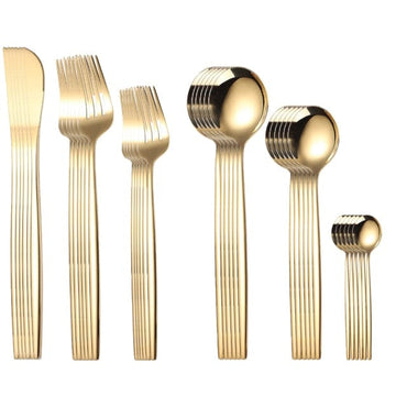 36Pcs Matte Stainless Steel Cutlery Set - east2cart.uk