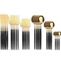 36Pcs Matte Stainless Steel Cutlery Set - east2cart.uk