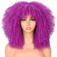 16''Short Hair Afro Kinky Curly Wig With Bangs - east2cart.uk