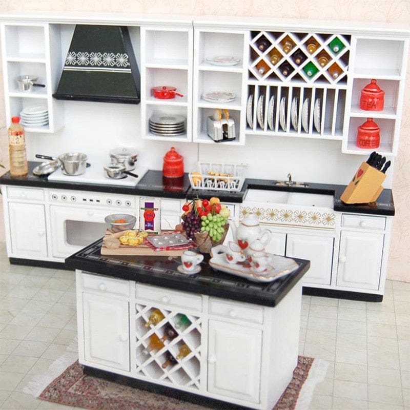 Children's Miniature Wood Basin Kitchen Furniture Set