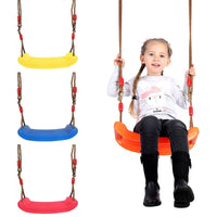PE Garden Swing Kid Hanging Seat Toy With Height Adjustable Ropes Indoor Outdoor Garden Rainbow Curved Chair Swing Chair Gifts - east2cart.uk