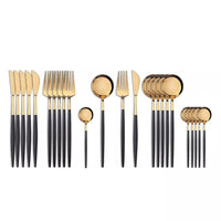 Black Gold Cutlery Set