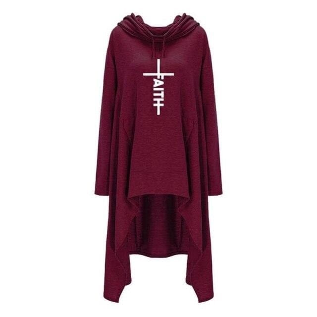 Faith Letters Print Women's Hoodies - east2cart.uk