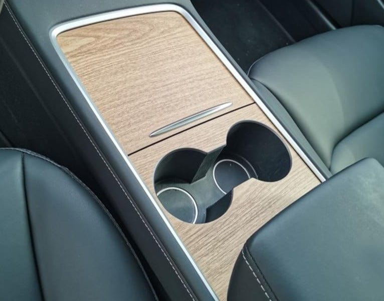 Control Panel Sticker For Tesla Model 3 Wood Grain