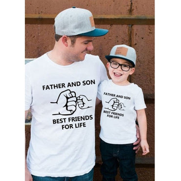 Father and son best friends for life print T-shirt