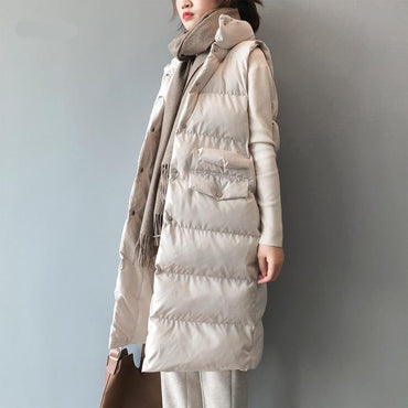 Ladies Sleeveless Slim Fit Warm Puffer Coat