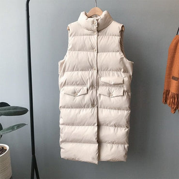 Ladies Sleeveless Slim Fit Warm Puffer Coat