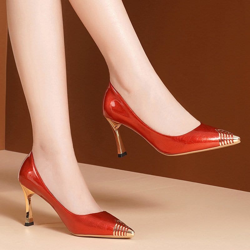 Luxury Red Pointed Toe Thin Heels