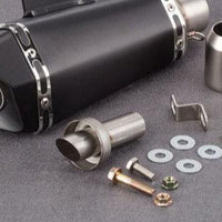 Motorcycle exhaust with Db killer stickers