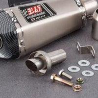 Motorcycle exhaust with Db killer stickers