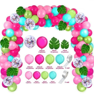 Tropical Flamingo Balloon Garland Arch Kit Long Pink Green Latex air Balloons Pack for baby shower birthday party decor supplies - east2cart.uk