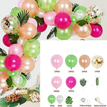 Tropical Flamingo Balloon Garland Arch Kit Long Pink Green Latex air Balloons Pack for baby shower birthday party decor supplies - east2cart.uk