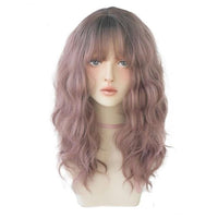 Deep Blue Wave Synthetic Wig With Bangs - east2cart.uk