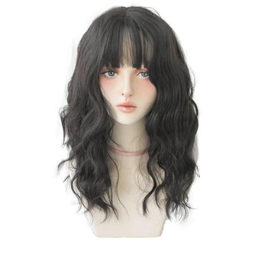 Deep Blue Wave Synthetic Wig With Bangs - east2cart.uk