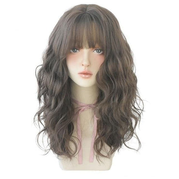 Deep Blue Wave Synthetic Wig With Bangs - east2cart.uk