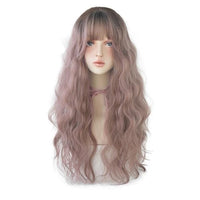 Deep Blue Wave Synthetic Wig With Bangs - east2cart.uk