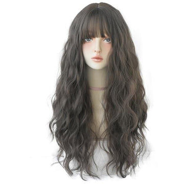 Deep Blue Wave Synthetic Wig With Bangs - east2cart.uk