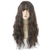 Deep Blue Wave Synthetic Wig With Bangs - east2cart.uk