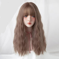 Deep Blue Wave Synthetic Wig With Bangs - east2cart.uk