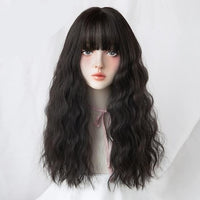 Deep Blue Wave Synthetic Wig With Bangs - east2cart.uk