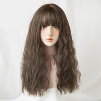 Deep Blue Wave Synthetic Wig With Bangs - east2cart.uk