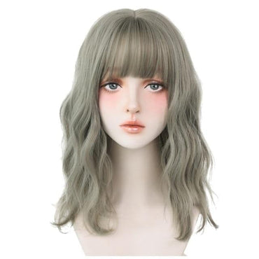 Deep Blue Wave Synthetic Wig With Bangs - east2cart.uk